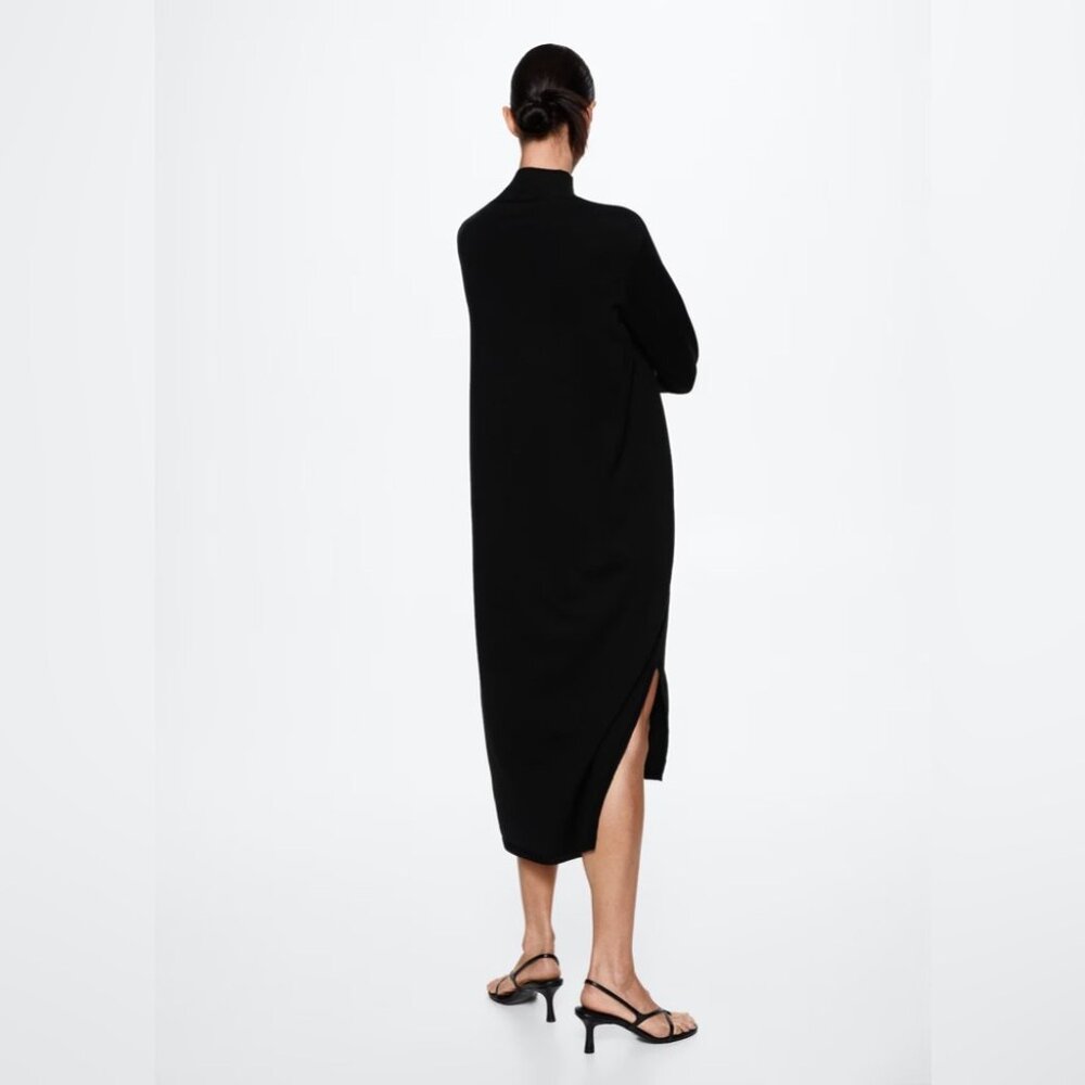 Mango [8] Perkins Dress Black NWT - Picture 7 of 10